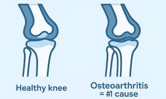 osteoarthritis main cause for knee replacement