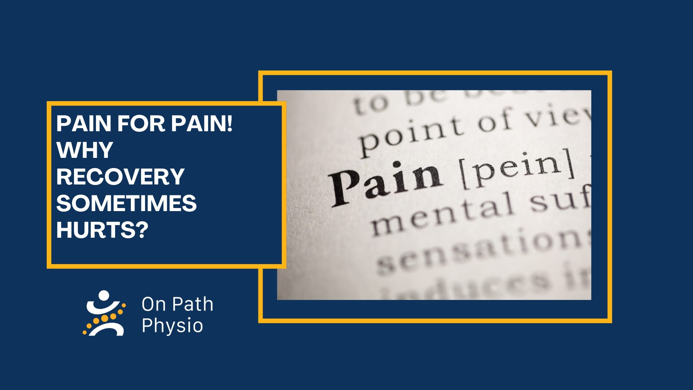 pain for pain why recovery sometimes hurts
